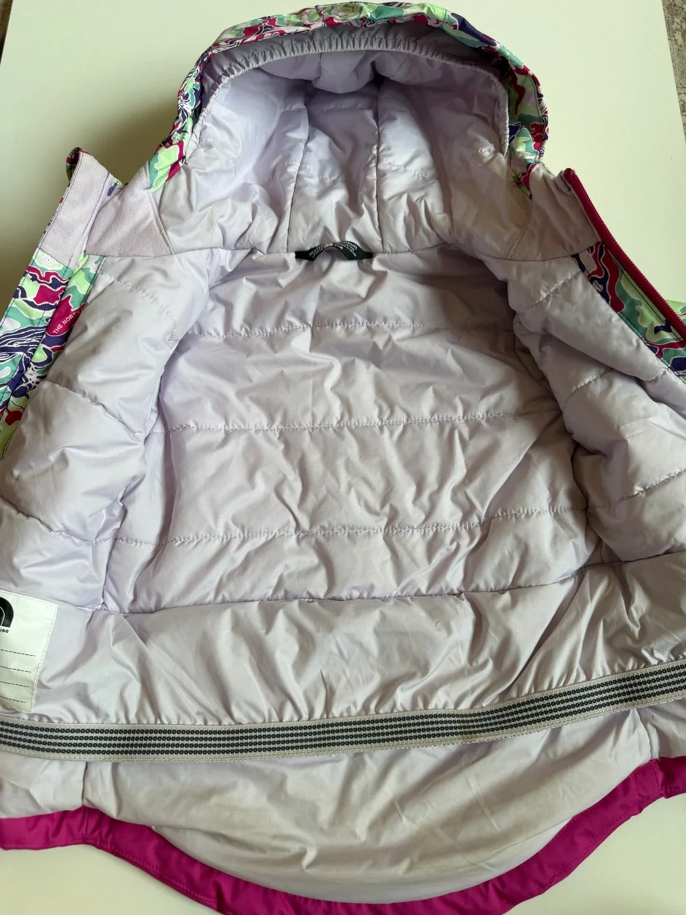The North Face Girls' Fuchsia Multi-Print Hooded Jacket